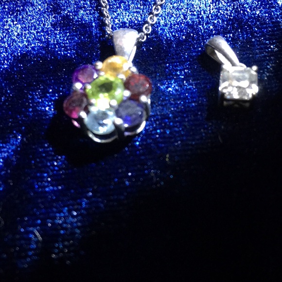 Multi gemstone necklace with interchangeable gems - Picture 3 of 3
